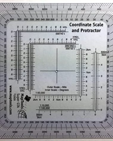 MapTools Improved Military Style MGRS/UTM Coordinate Grid Reader, and Protractor