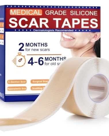 Silicone Scar Tape for C-Section Recovery Medical Grade Silicone Scar Sheets for Surgical Scars Hyperplastic Tummy Tuck Keloid 1.6" x 59"