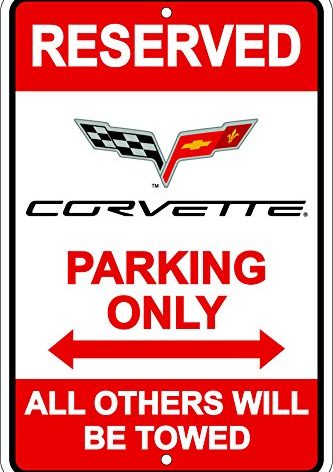 Corvette Parking Only 8 x 12 Metal Sign by Hangtime