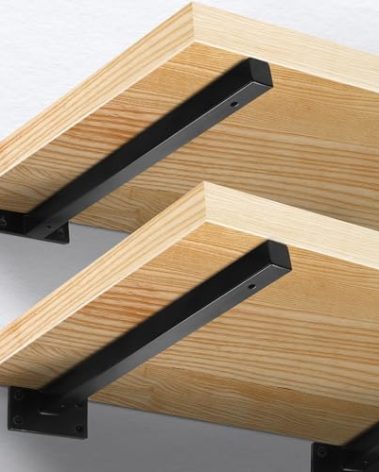 Jamiikury 12 Inch Floating Shelf Brackets Heavy Duty, Square Shelving Brackets, Metal Floating Shelf Supports, Black Wall Mount Brackets 4 Pack