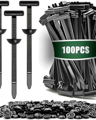 100pcs Universal Cable Tie Buckle for Car Bumper Fender Repair - Self-Locking Zip Tie Clips Automotive Fasteners PA6 Nylon - Quick Fix Loose Bumper Splash Shield Engine Cover - No Tools Needed