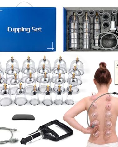 Cupping Therapy Set,24 Cups Chinese Cupping Set with Pump, Hijama Massage Kit for Body Massage, Pain Relief