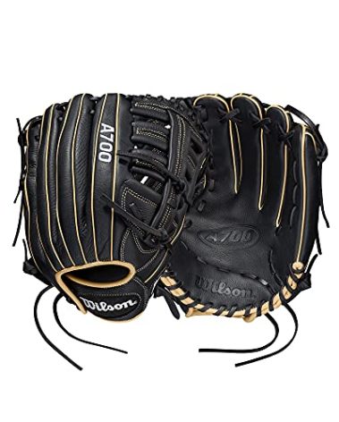 Wilson 2022 A700 12.5" Outfield Baseball Glove - Black/Blonde/White, Right Hand Throw