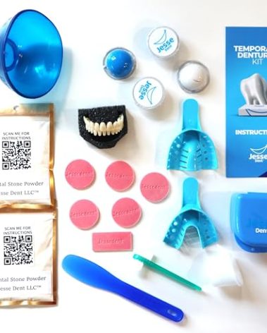 Jesse Dent - DIY Dentures, Customizable Kit with 12 Pieces, Simple to Use. Dentures Upper and Lower, Home Denture Solution for an Ideal Smile, Women and Men