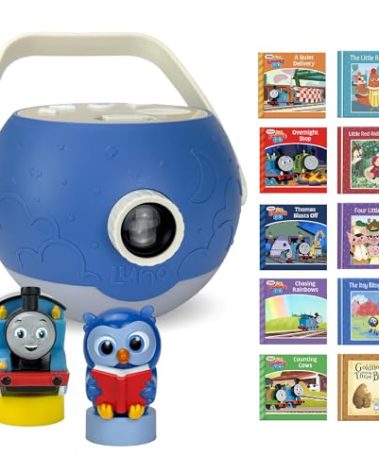 Kids Book Projector – 5 Thomas & Friends and 5 Classic Read-Aloud Stories, 10 Songs & Night Light & Soothing Dream Music | Children Ages 3+ Storytime Projector for Kids & Toddler | Toys, Owl & Thomas
