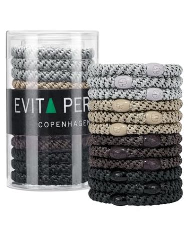 EVITA PERONI Hair Ties 12 Pcs Set, High Elastic Ponytail Holders, Hair Ties No Damage, Elastic Ties for Thick Hair Women Men, Gifts for Mother Sister Girlfriend (Stone Taupe)