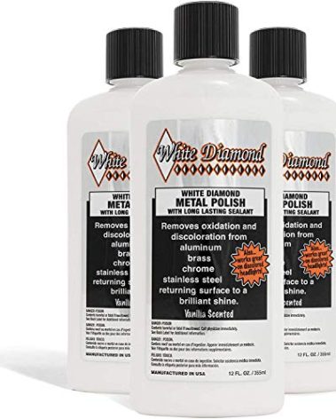Schultz Laboratories White Diamond Metal Polish & Long Lasting Sealant - Perfect for Stainless Steel, Brass, Aluminum, Chrome, Gold, Silver - Sealant, Rust Remover/Preventer, Jewelry, Boats - 3 Pack