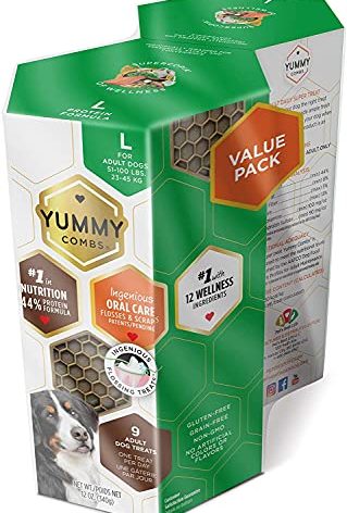Yummy Combs Dental Treats for Dogs | Old Version | Dental Dog Treats for Large Dogs (24oz, 18 Count)