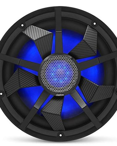 Clarion CM3013WL 12-inch Marine Subwoofer 300W RMS Power handling Dual 2 ohm Voice coils Built-in RGB Illumination Includes Black & Silver Grilles Water Resistant: IP55 Front