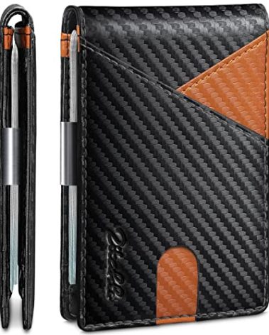 Zitahli Wallet for Men - with Money Clip Slim Leather Slots Credit Card Holder RFID Blocking Bifold Minimalist Wallets with Gift Box