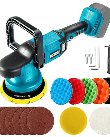 IRONFIST Cordless Car Polisher, 6inch Brushless Buffer Orbital Portable Polishing Waxer Machine with 6 speeds 750-6800RPM, Compatible with Makita 18V Batteries (Battery Not Included)