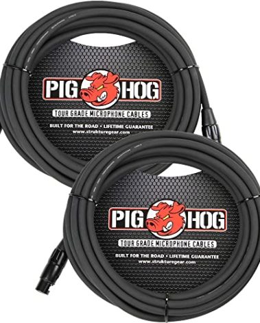 Pig Hog PHM30 High Performance 8mm XLR Microphone Cable, 30 Feet - 2 Pack