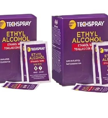 Techspray 1606-30pk Ethanol Wipes, 5-1/4 x 5-1/2", 30 per Pack (2-Pack) 60 Wipes Total