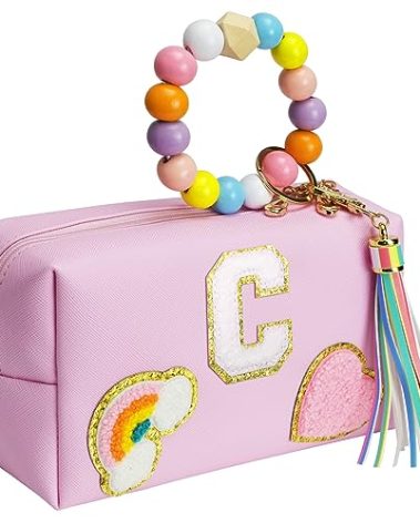 Elilier Graduation Gifts for Kids 8-12, Small Makeup Bag Kids Girls, Letter Pouch Cosmetic Bag, Girls Bag, Personalized Birthday Gift For Teenage Girl Women (Small)