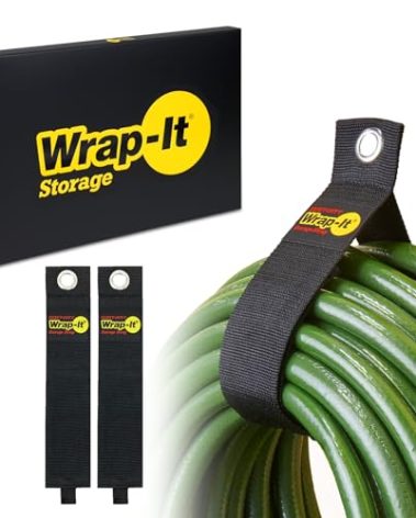 Heavy-Duty Wrap-It Storage Straps, 28-inch (2 Pack) - Hook and Loop Garden Hose Hanger, Pool Cord Storage Organizer for Cords, Tow Rope, Building Materials, RV and Garage Organization