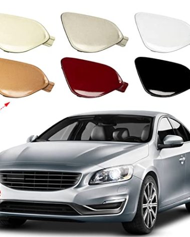 Front Bumper Tow Hook Cover Towing Eye Cap Fit for VOLVO S60 S60L V60 2014 2015 2016 2017 2018 39820294 31323839 (Black, right passenger side) Xinpinsai
