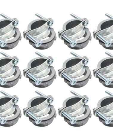 MAKERELE 12-Pack 1 Inch Clamp Type Cable Connectors - UL Listed - Durable Zinc Alloy - Versatile for NM Cable and Metallic Conduit - Electrical Box Wire Clamps
