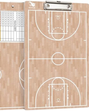 WISYOK Double-Sided Basketball Coaching Clipboard, Dry Erase Board for Coaches, Ideal Basketball Coach Gift