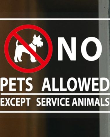 No Pets Allowed Sign for Business Sign 10x8 Inch Sticker Vinyl Window Door Sign Waterproof UV Proof Decal 2 Pack