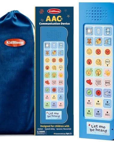 KidBloom AAC Device for Autism, Communication Device for Nonverbal Kids with 6 Programmable Buttons & Adjustable Volume, Sensory Toys for Autistic Kids Ages 3-7
