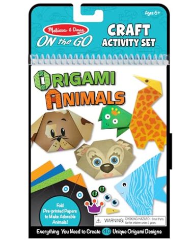 Melissa & Doug On The Go Origami Animals Craft Activity Set - 38 Stickers, 40 Origami Papers
