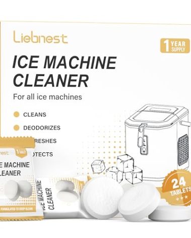 Liebnest Ice Maker Cleaner Tablets, Ice Machine Cleaner Descaler Compatible with Frigidaire, Opal, GE Profile, Kitchenaid, Remove Hard Wate & Odor-Free, 24 Pack