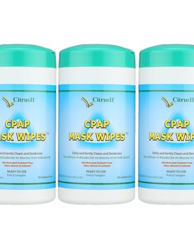 Citrus II CPAP Cleaning Wipes - Sanitizies BIPAP and CPAP Masks - Removes Dirt and Oil - Clean Citrus Scent - 62 Wipes Per Canister - Pack of 3
