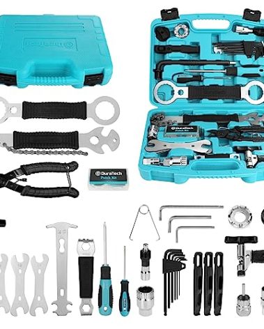 DURATECH 41 Pieces Bike Repair Tools, Complete Bike Tools Kit with Storage Box, Mountain Bike Maintenance Tools, for Mountain, Road, and Park Bicycle with Chain Riveter, Tire Levers, Crank Puller
