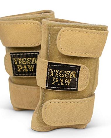 Tiger Paw Authentic Gymnastics Wrist Supports (Sold in Pairs) - Original Competition-Grade Gymnastics Wrist Guards, Wrist Support Braces, Adjustable, Made in USA Hand Wraps (Sand - Medium)