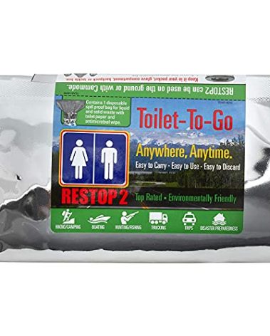 RESTOP™ 2 - Portable Toilet Solid (Poop) and Liquid (Pee) Leak Proof Waste Bag - Toilet Paper and Wet Wipe Included (1 Pack)