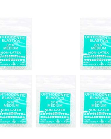 JMU Orthodontic Elastics 3/16 Medium, 500 pack Intraoral Rubber Bands Latex Free Dental Rubber Bands Made in USA