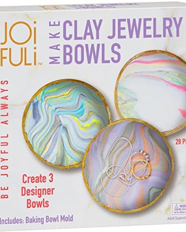 JOiFULi Make Your Own Clay Jewelry Bowls Arts and Crafts Kit for Girls Kids Ages 8 9 10 11 12 Years Old