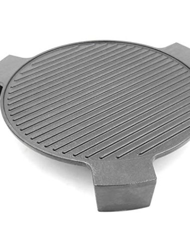 Hongso 18" Cast Iron Plate Setter Accessories for Large Big Green Egg Grill, Char-Griller AKORN Kamado, Kamado Grill, 18" Smoking Stone, Pizza Stone, Heat Deflector Conveggtor with 3 Legs