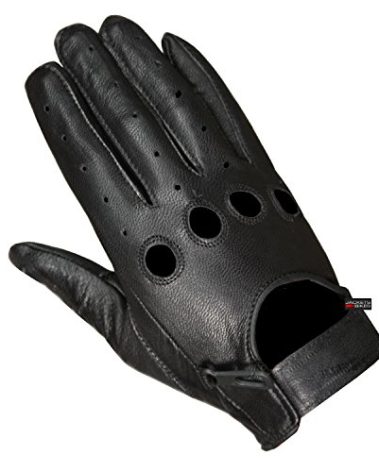 New Biker Police Leather Motorcycle Driving Riding Racing Gloves Real Natural Leather Touchscreen Ventilation Men Women Automotive ATV Dirt Bike Cycling Comfortable Adjustable Full Finger Black L