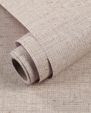 MANONIRIA Beige Grasscloth Wallpaper Peel and Stick Contact Paper 15.75inchx118.11inch Self-Adhesive Removable Wallpaper Thicker Waterproof Fabric Textured Wall Paper for Bedroom Cabinets Covering