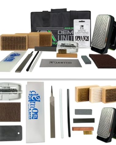 Demon Complete Ski Tune Kit with Wax and Brush Kit- Snowboard Tuning Kit Also Includes Made in USA Wax