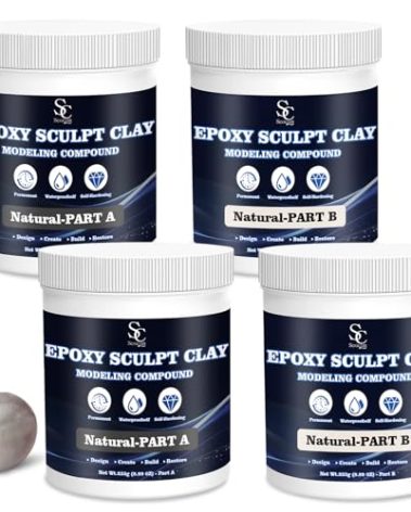 Seocam Epoxy Putty Sculpt Clay, 2 Part A & B for Sculpting, Modeling, Building, and Repairing, 2 Pound, Natural