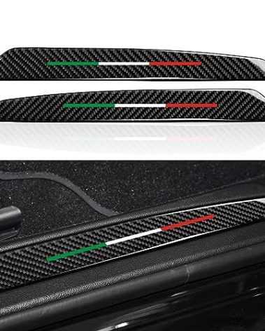 2PCS Car Threshold Protection Sticker Decals Trim Carbon Fiber Door Entry Guard Compatible with Alfa Romeo Giulia 2016-2026 Accessories - Stelvio NOT Fit