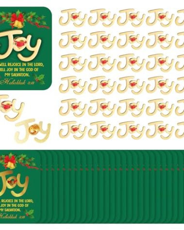 Sayglossy 30 Sets Christmas Joy Pins on Card Bulk Religious Joy Pins with Card Religious Christian Bible Verse Lapel Pin with Cards for Christmas Church Gift Stocking Stuffers