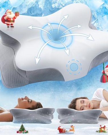 Vuteehy Cervical Neck Pillow for Pain Relief - Cooling Memory Foam Pillows for Sleeping, Ergonomic Side Sleeper Pillow for Neck Support, Contour Pillow Orthopedic Bed Pillow for Back Stomach Sleepers