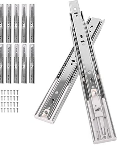 Soft Close Full Extension Ball Bearing Drawer Slides - 22 Inch, 6 Pairs, 3-Section, 100 LB Capacity