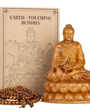DAISYCRAFTVN Wooden Shakyamuni Buddha Statue – Meditation Accessories, Feng Shui Spiritual Zen Decor, Buddha Statue Indoor for Peaceful Buddha Room & Mindful Living