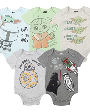 STAR WARS The Child Darth Vader Stormtrooper BB-8 Newborn Baby Boys 5 Pack Bodysuits Multicolor 3-6 Months