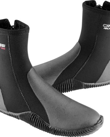 Cressi Isla 7 mm Crew Diving Boots, Black/Black, 7 mm, 8