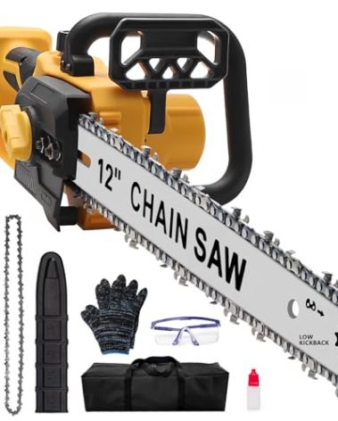12 Inch Cordless Chainsaw Compatible With m18 Batteries (Battery NOT Included), Cordless Chain saw with 2 Pcs Replacement Chain, Battery Powered for Wood Cutting|Tree Trimming|Camping