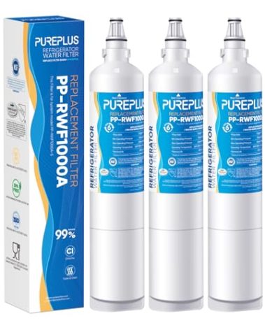 PUREPLUS 5231JA2006A 9990 Replacement for LG LT600P, kenmore 9990, 5231JA2006B, KENMORECLEAR 46-9990, R-9990, FML-2, RWF1000A, LSC27931ST, LFX25960ST Refrigerator Water Filter, 3Pack