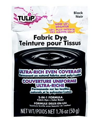 Tulip Permanent Fabric Dye Powder, Hot Dye Method for Vibrancy, Long-Lasting Color, Black