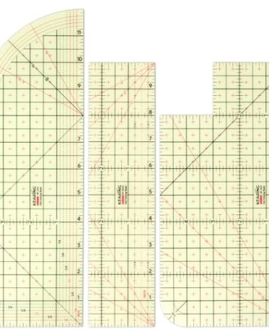 KEARING, 3 Pieces Hot Hem Ruler for Sewing, 10 Inch & 12 Inch, Patented Heat Resistant Non-Slip Hot Ironing Ruler for Measure, Mark, Fold, Press with Dry or Steam Iron