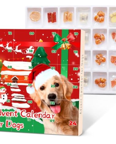 Cradoa Dog Advent Calendar 2025, Advent Calendar for Dogs 2025, 24 Tasty Dog Treats for Christmas, Whole Meat for All Breeds, Box for Pets