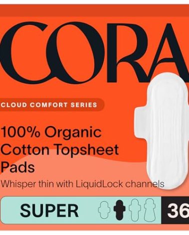 Cora 100% Organic Cotton Topsheet Pads (36 Super Pads)